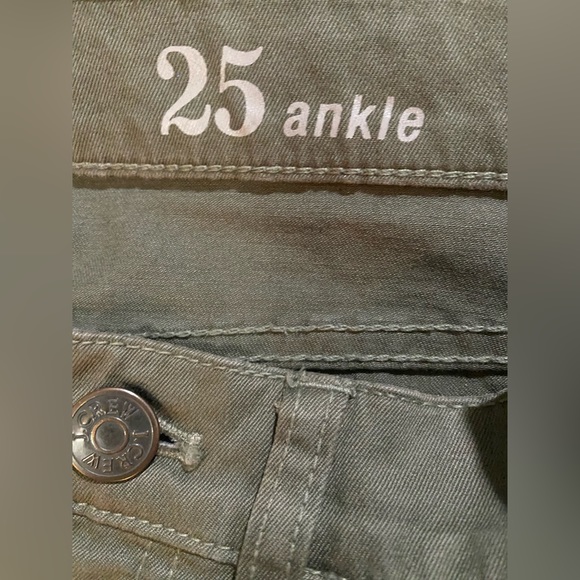 J. Crew Toothpick Jeans Olive Green w Red & White Side Stripes - Picture 7 of 7